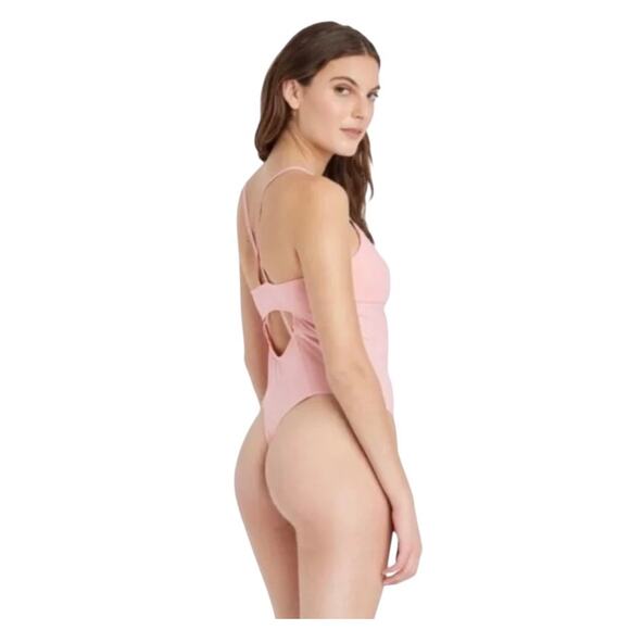 NEW COLSIE Balletcore Bodysuit Thong Pink Size XL Stretch Preppy One Piece - Picture 3 of 9